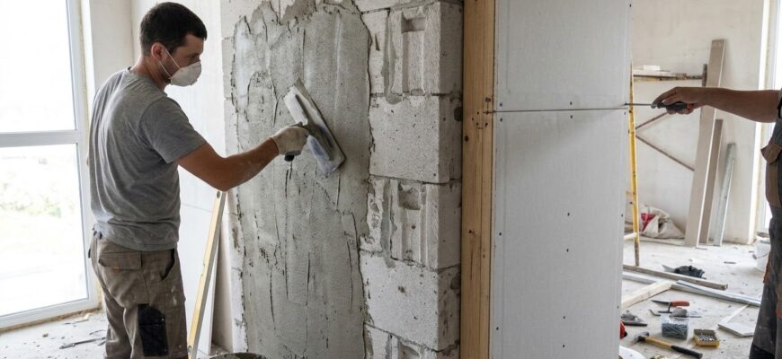 Штукатурка или гипсокартон на газобетоне: что выбрать, чтобы не переделывать через год